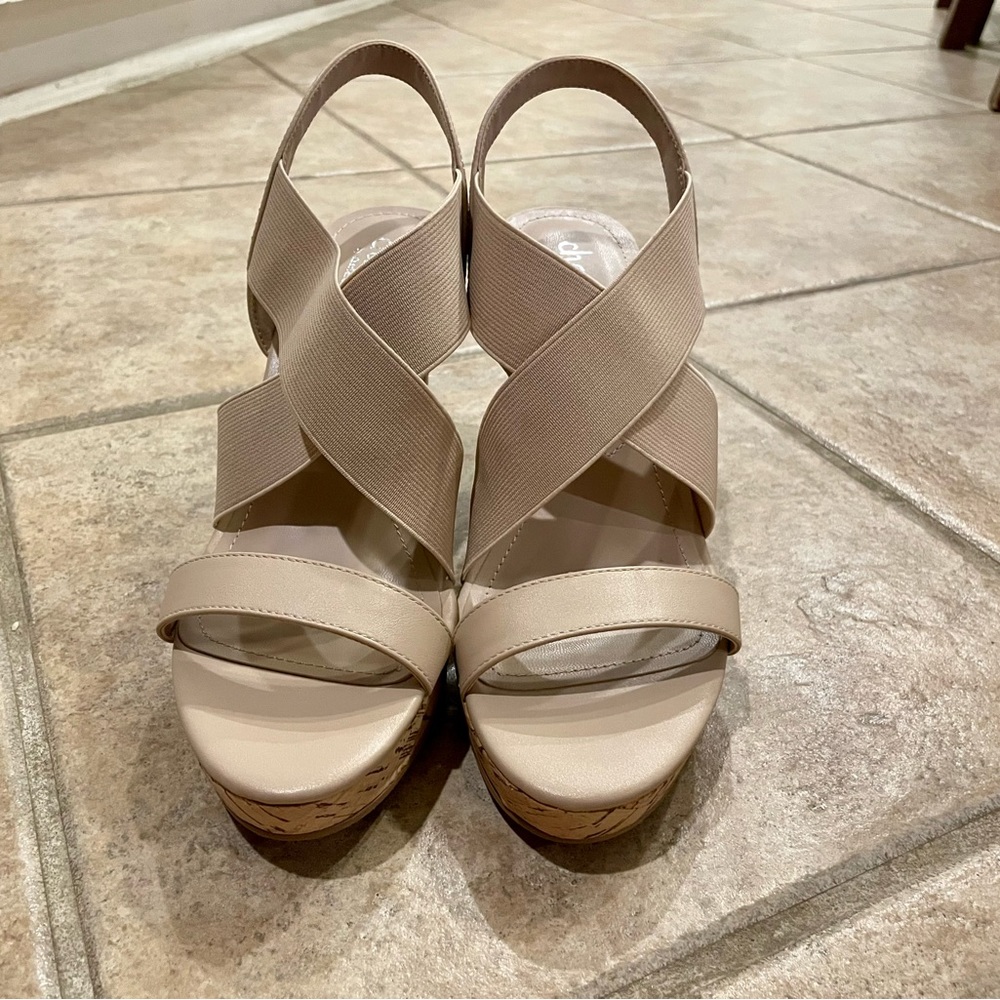 Nude wedge heels by Charles David